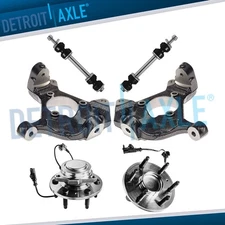 6pc RWD Front Knuckles Wheel Hubs Sway Bar for Tahoe Yukon Sierra Silverado 1500