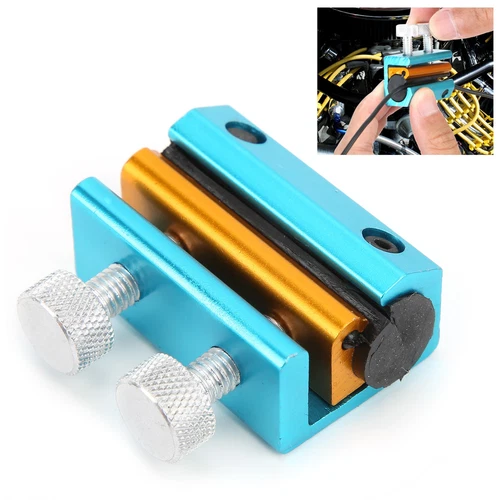 Blue Gold Motorcycle Dual Cable Oiler Luber Lubricator Tool Aluminium Rubber
