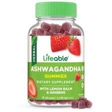 Lifeable Ashwagandha Gummies with Lemon Balm & Ginseng | 60 Gummies