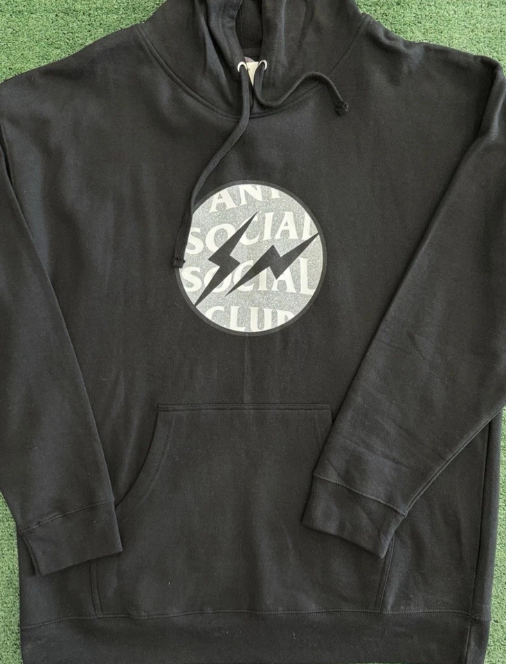 Sudadera con Capucha Anti Social Social Club X Fragmento Llamada Interferencia Negra Talla XXL Foto 2 de 4