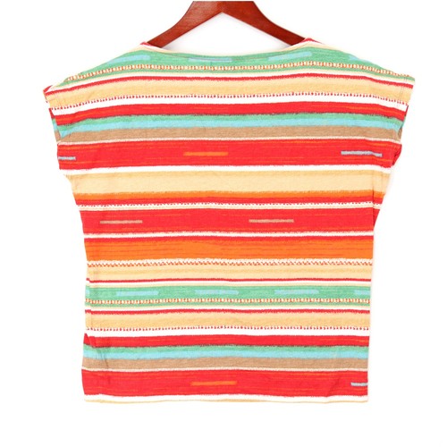 Lauren Ralph Lauren Women's Red LRL Striped T-Shirt Top - Size Medium Petite MP - Picture 2 of 4