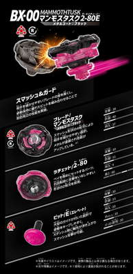 BEYBLADE X BX-00 Mammoth Tusk 2-80E Metal Coat Black TAKARA TOMY