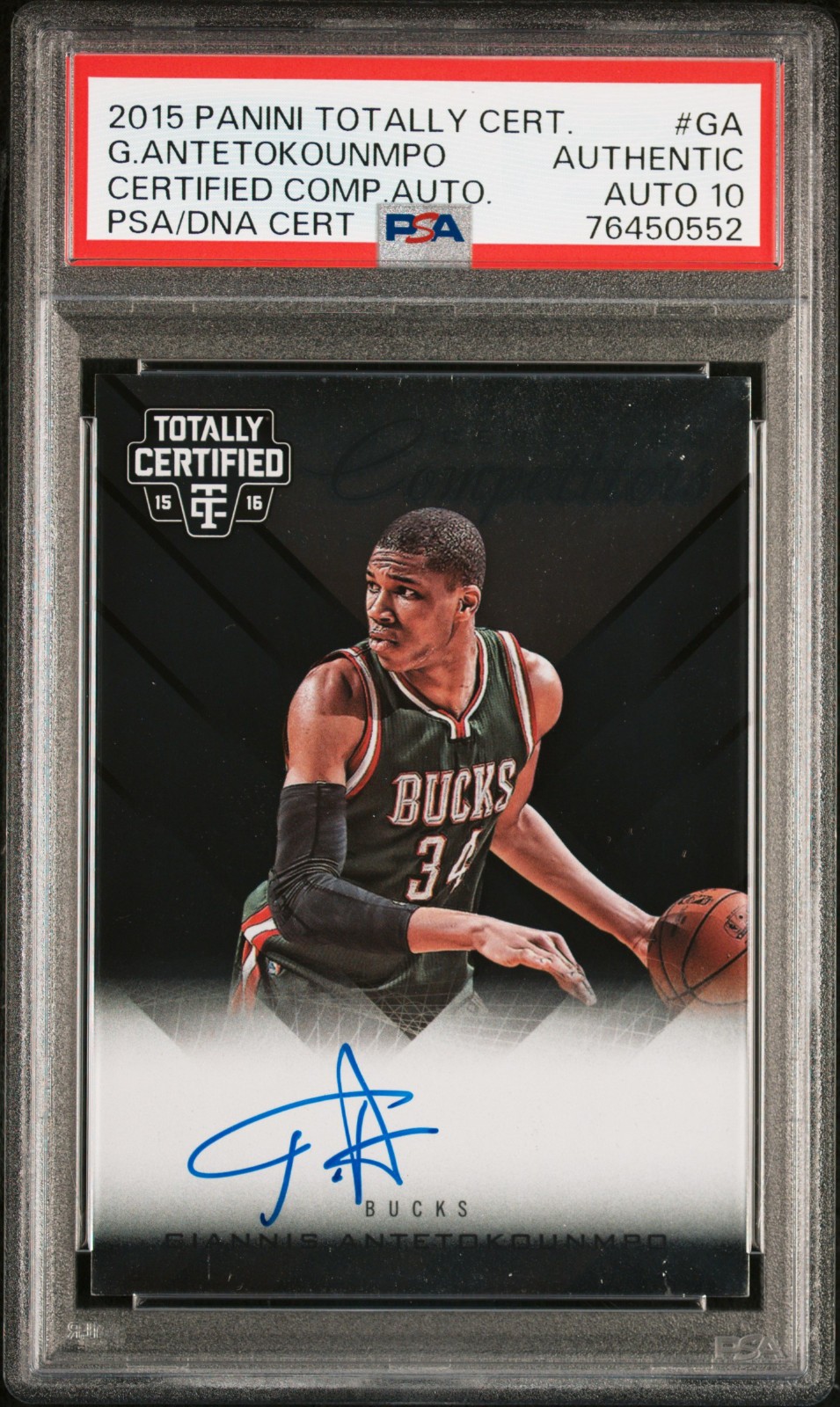 2015-16 Panini Totally Certified - Giannis Antetokounmpo /25 (AU) PSA 10 POP 1! view 1