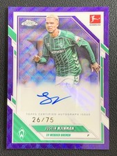 Justin Njinmah 2025-26 Topps Chrome Bundesliga Purple Wave Auto /75 #BA-JN