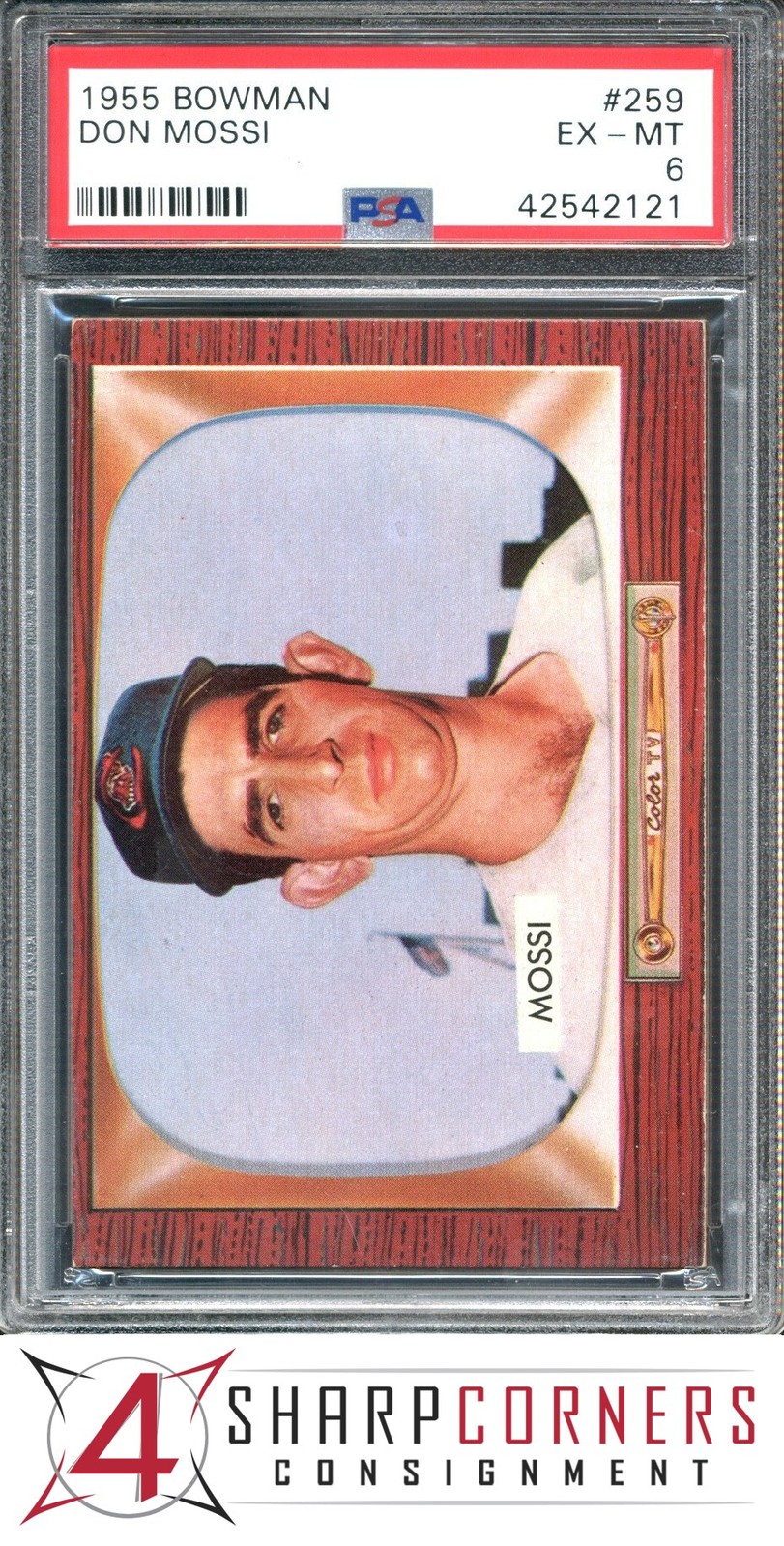1955 BOWMAN #259 DON MOSSI RC INDIANS PSA 6