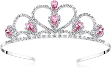 Colorful Gems Silver Rhinestone Tiara for Little Kid Big Kid Prom Birthday Princ