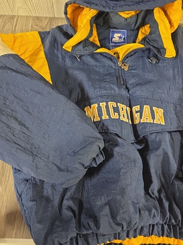 Vintage Starter Jacket Adult Size L Large University of Michigan Wolverines READ - Picture 3 of 21