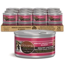 Dave's Pet Food Grain-Free Wet Cat Food, Minced Chicken in Gravy, 24x2.8oz Cans