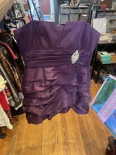 short purple ruffled sleeveless dress size large