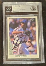 SID FERNANDEZ 1990 Leaf # 66 autographed signed card METS * BGS Authentic Auto