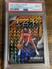 TRE JOHNSON III 2025 Topps Chrome #YQ-6 Youthquake Orange Geometric /25 PSA 10