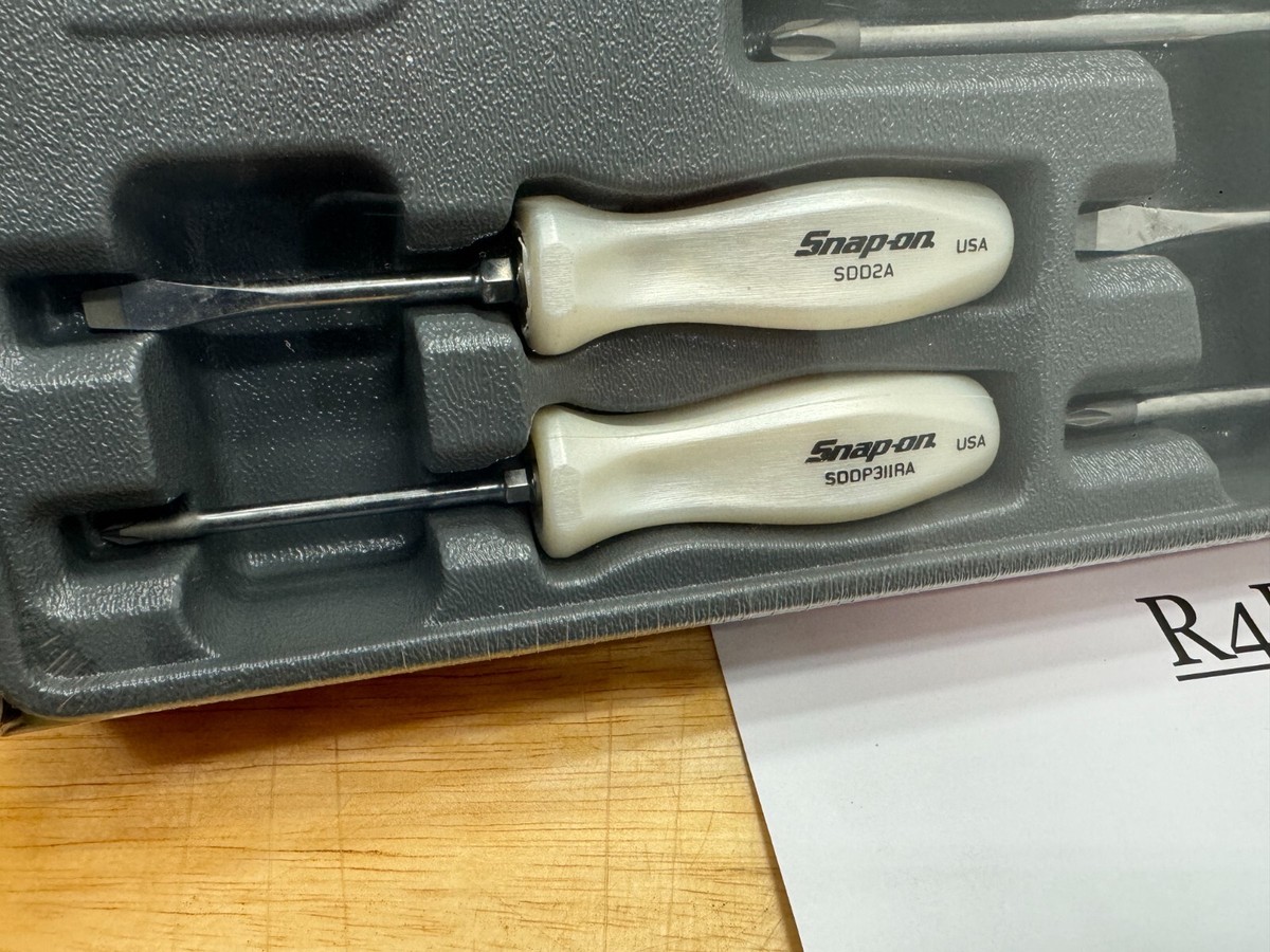 アメリカメーカーが好きな人さ専用 Snap-on Tools USA NEW NOS 7PC PEARL WHITE Hard Handle Screwdriver