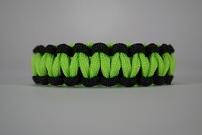 550 Paracord Survival Bracelet Cobra Black/Lime "Made in the USA"