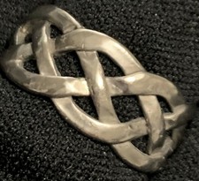 BEAUTIFUL WIDE ESTATE STERLING SILVER 3 BRAID ETERNITY BAND RING SIZE 7.25