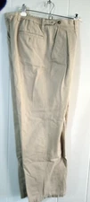 Mens Tan Olive Green Khaki Denim Pants/Slacks by Oak Creek Easy Care SZ 38 X 29