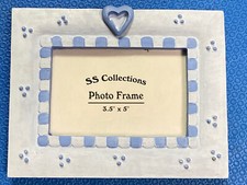 Baby Boy Blue Heart Love Picture Frames 3.5 3 1/2 X 5 tabletop work office desk
