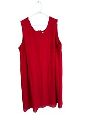 K Woman Shift Dress Red Size 28 Woven Sleeveless Lined Back Zip Lightweight