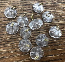 Vintage Clear Glass Umbrella Fluted Open Petal Bass Loops Whimsical Drops Lot