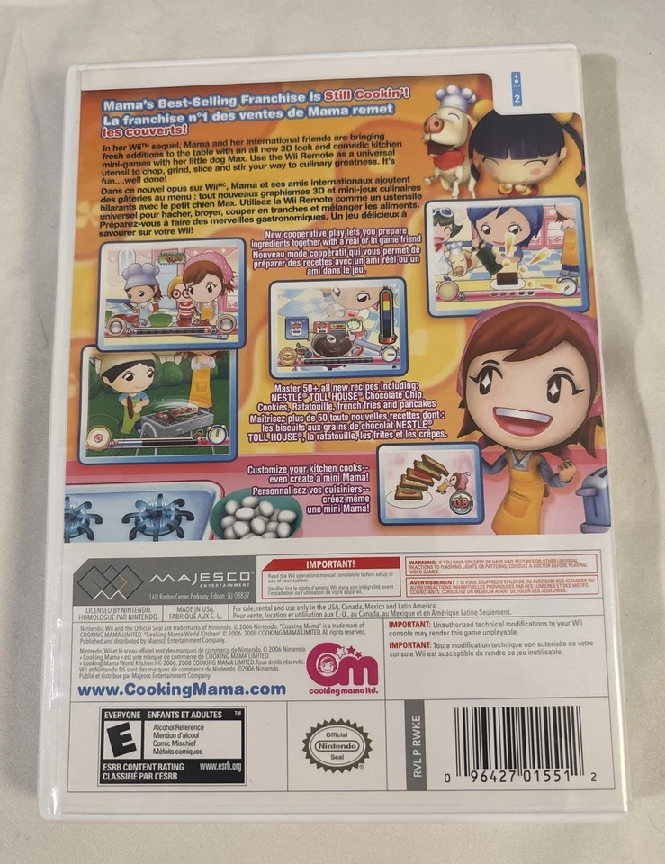 Cooking Mama: World Kitchen (Nintendo Wii, 2008) - CIB - Disc Resurfaced - Image 3 of 4
