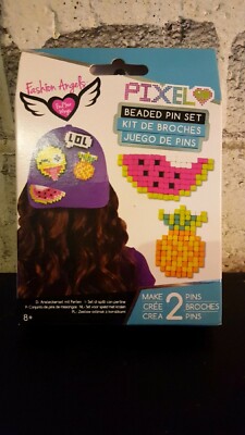 Fashion Angels Beaded Pin Set Watermelon & Pineapple Makes 2 Pins