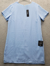 Lulus Tee Shirt Dress Womens Medium Blue Stretch Lined Short Sleeve Back Zipper