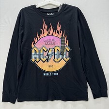 AC/DC T-Shirt L 10/12 Youth Back In Black World Tour 1980 Graphic New With Tags