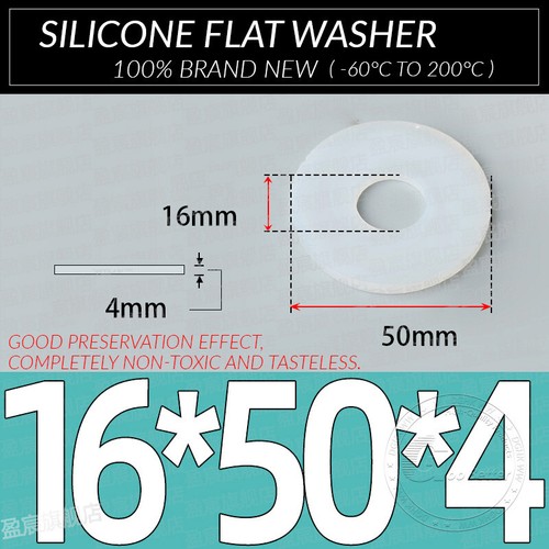 1MM - 5MM THICK WHITE SILICONE HIGH TEMP FLAT RING RUBBER WASHER SEAL GASKETS - Picture 196 of 255