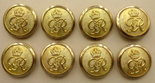 8 King George VI Gold Colored Army / Military / Guard Buttons - JR Gaunt, London