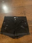 Women’s Old Navy Black Distressed Jean Shorts Size 0 Mid rise Boyfriend NWOT — photo 1