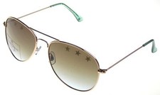 Juicy Couture Sunglasses Gold Green Metal UV Protection 58-18-130 Aviator Stars