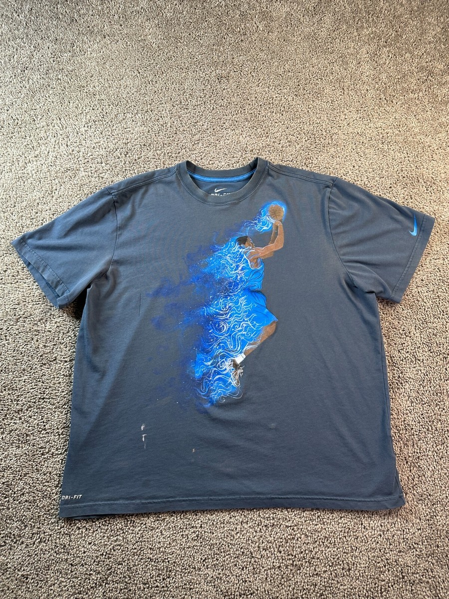 Nike Kevin Durant Shirt Mens Extra Large Blue Drifit Short Sleeve Casual  FLAW