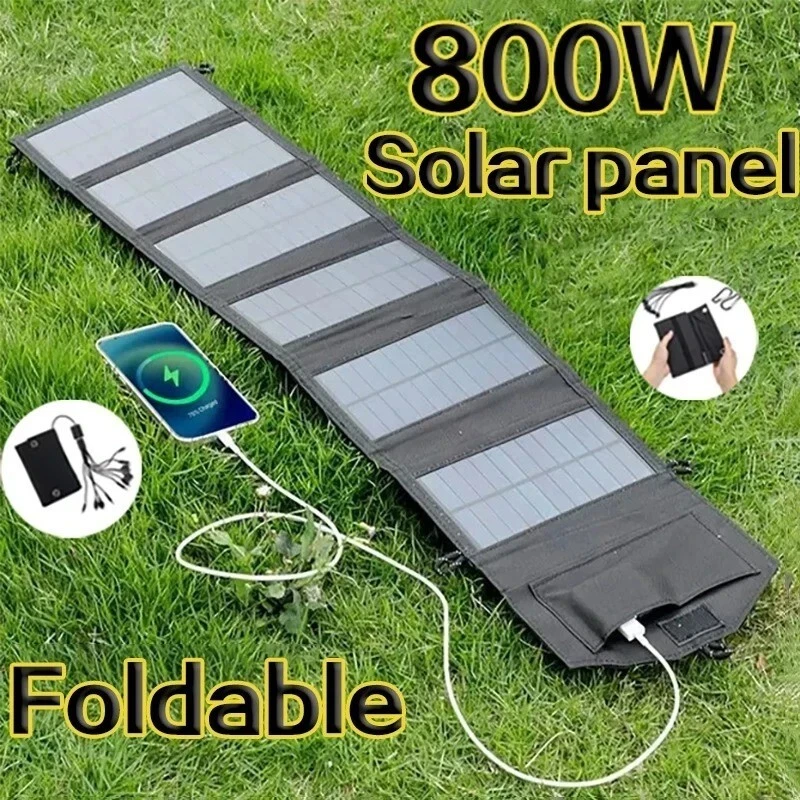 Panneau Solaire Flexible Avec 4 Ports USB - 6,69 X 9,84 Pouces - Idéal Camping, Caméras, Ventilateurs