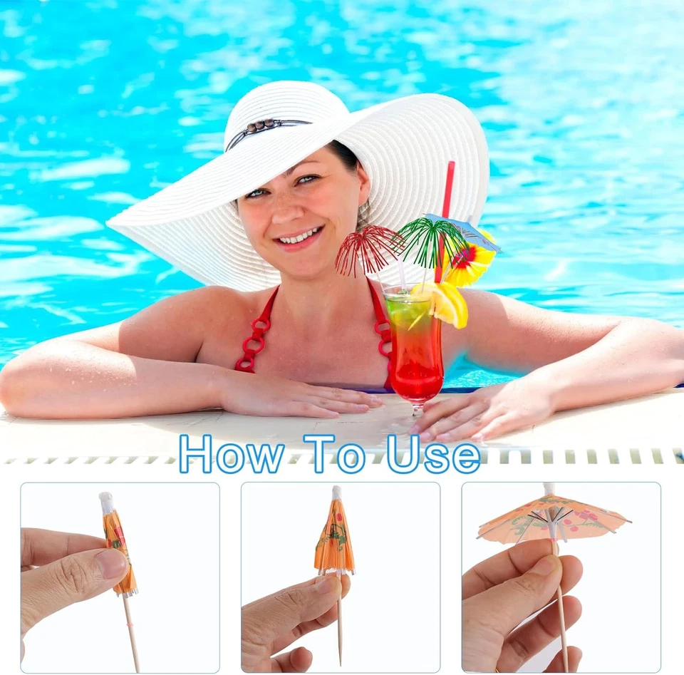 160 Stück Cocktail Deko Set mit Schirmchen & Spießen für Partys und Feiern - Bild 4 von 4