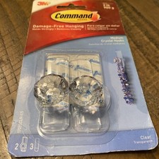 Command Clear Medium Crystal Hooks, 2 Hooks, 3 Strips/Pack