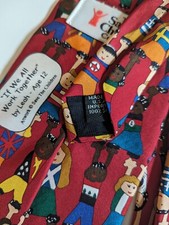 Save The Children Men's Necktie tie USA 100 Silk Multicultural global teacher