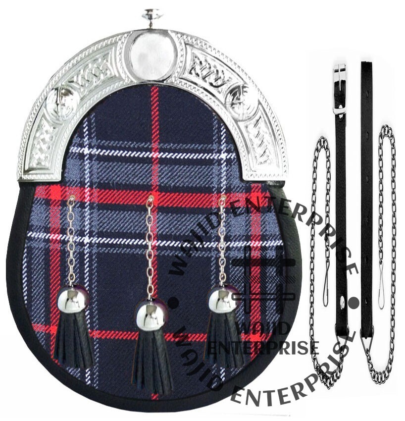 Spirit of Bruce Tartan Kilt Sporran Full Dress Sporran bag with