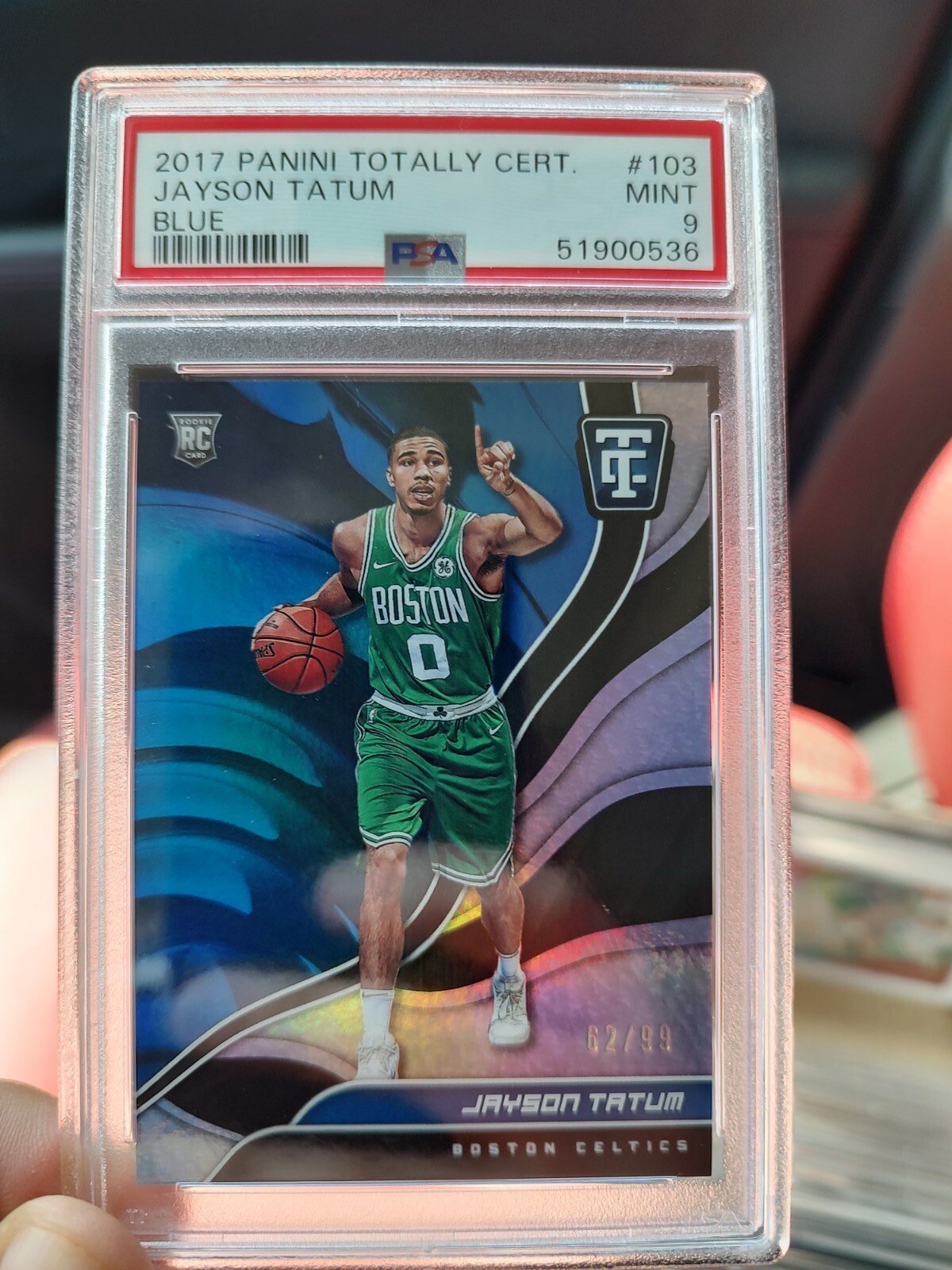 2017-18 Jayson Tatum Panini Totally Certified Blue RC Rookie #/99 PSA 9