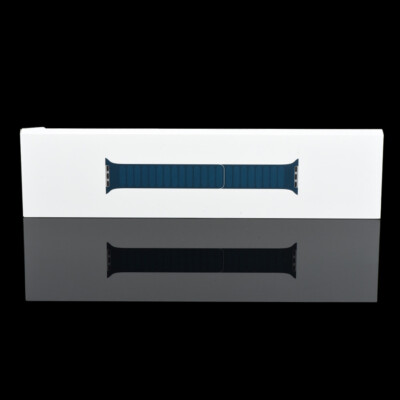 Apple iWatch Leather Link Band 38mm 40mm 41mm 9 8 7 6 5 4 3 SE - Baltic Blue M/L