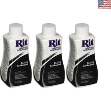 Versatile Black Liquid Fabric Dye by Rit - 8 Ounces, Three Pack for DIY Projects