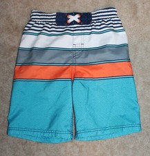 CHEROKEE Boys' Small SWIMMING SHORTS / TRUNKS Multi-Color Stripe EUC
