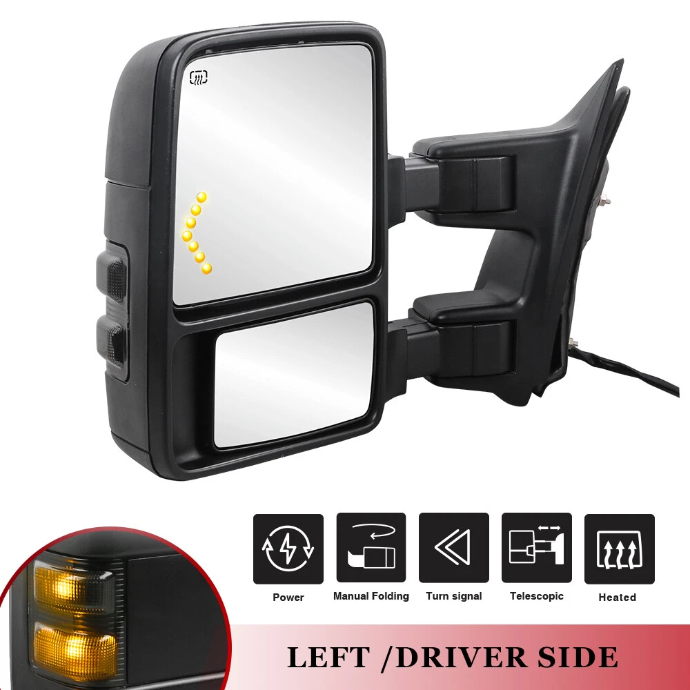 Left Driver Side Power Heated Turn Signal Tow Mirror For 08-16 F250 F350 F450