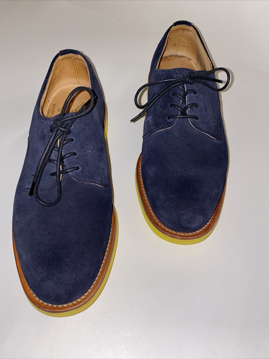 Mark McNairy New Amsterdam Oxford blue and yellow suede 7.5  display picture 3