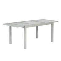 Merxx Ausziehtisch Gartentisch 120(180)X90Cm Matte Glasplatte Aluminium Silber