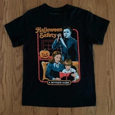 Hallowen Saftey Michael Myers A Sitters Guide to Horror T Shirt Sz M Creepy Co