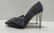 Jewel Badgley Mischka Silver Glitter Pump Heels Women 5