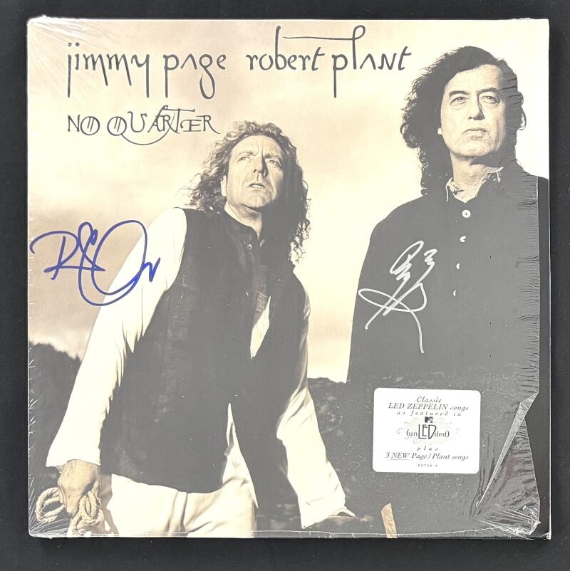 Jimmy Page & Robert Plant Signed Autograph Album Vinyl Record LP w