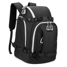 Ski Boot Bag, 50L Ski Boot Travel Backpack for Skis, Snowboard  Black