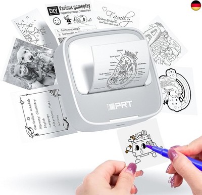iDPRT Mini Tragbare Aufkleber Drucker Thermodrucker für Studie Notizen Bilder 