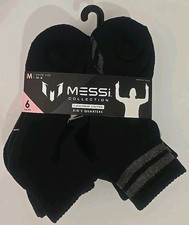 Messi Collection Cushioned Cotton Kid's Quarter Socks 6-pairs Size M 10-4