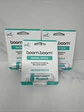 Boom Boom Daily-Use Nasal Stick Wintermint Lot of 3 0.035oz./1g. Nasal Vapors
